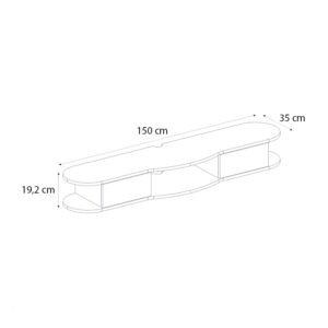 Έπιπλο τηλεόρασης επιτοίχιο Noland Megapap με LED χρώμα rota oak 150x35x19,2εκ.