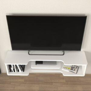 Έπιπλο τηλεόρασης επιτοίχιο Perry Megapap χρώμα λευκό 120x29,6x25,6εκ.