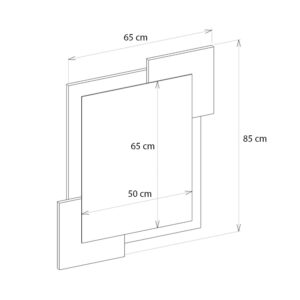Καθρέπτης τοίχου Selinos Μegapap χρώμα λευκό 65x2,2x85εκ.