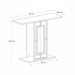 Κονσόλα Alderas Megapap χρώμα sandstone - travertine - χρυσό 90x29,6x76,8εκ.