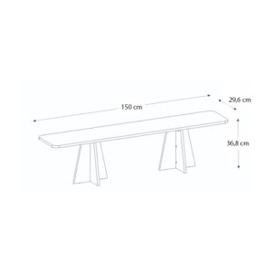 Έπιπλο τηλεόρασης Sugar Megapap χρώμα λευκό 150x29,6x36,8εκ.