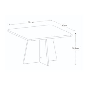 Τραπεζάκι σαλονιού Sugar Megapap χρώμα λευκό 60x60x36,8εκ.