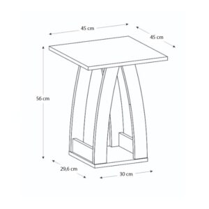 Τραπεζάκι βοηθητικό - Κομοδίνο Deros Megapap χρώμα sepet oak 45x45x56εκ.