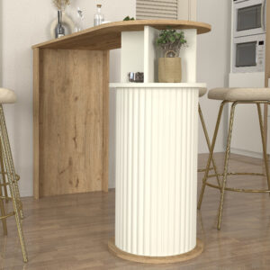 Τραπέζι μπαρ Bohema Megapap χρώμα sepet oak - ivory 150x51,6x101,8εκ.