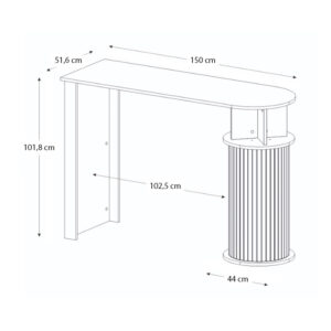 Τραπέζι μπαρ Bohema Megapap χρώμα sepet oak - ivory 150x51,6x101,8εκ.