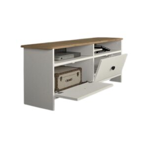 Έπιπλο τηλεόρασης Gradias Megapap χρώμα λευκό - sapphire oak 120x29,6x46,8εκ.