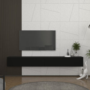 Έπιπλο τηλεόρασης επιτοίχιο Espanse Megapap χρώμα μαύρο 241,8x31,7x30εκ.
