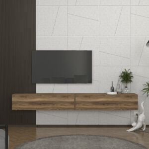 Έπιπλο τηλεόρασης επιτοίχιο Espanse Megapap χρώμα καρυδί 241,8x31,7x30εκ.