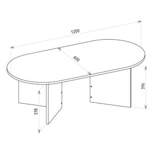 Τραπεζάκι σαλονιού Cortado Megapap χρώμα sapphire oak 120x60x39,6εκ.