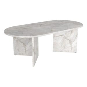 Τραπεζάκι σαλονιού Cortado Megapap χρώμα λευκό εφέ μαρμάρου 120x60x39,6εκ.