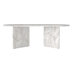 Τραπεζάκι σαλονιού Cortado Megapap χρώμα λευκό εφέ μαρμάρου 120x60x39,6εκ.