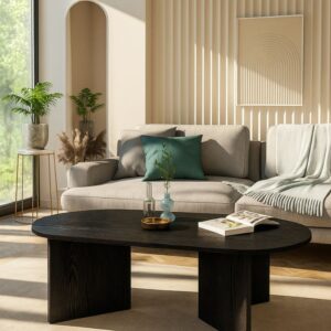 Τραπεζάκι σαλονιού Cortado Megapap χρώμα sencron black 120x60x39,6εκ.