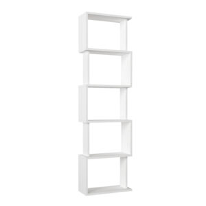 Βιβλιοθήκη Alvina Megapap χρώμα λευκό 45x19,6x158,8εκ.