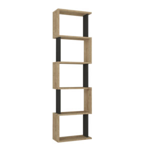 Βιβλιοθήκη Alvina Megapap χρώμα sapphire oak - ανθρακί 45x19,6x158,8εκ.