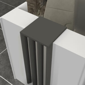 Γραφείο υποδοχής - reception Hola Megapap χρώμα λευκό - ανθρακί 93,6x45,2x110,3εκ.