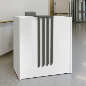 Γραφείο υποδοχής - reception Hola Megapap χρώμα λευκό - ανθρακί 93,6x45,2x110,3εκ.