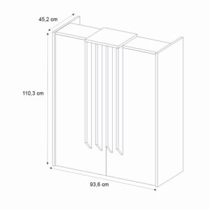Γραφείο υποδοχής - reception Hola Megapap χρώμα sepet oak - ανθρακί 93,6x45,2x110,3εκ.