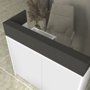 Γραφείο υποδοχής - reception Wilko Megapap με LED χρώμα λευκό - ανθρακί 113,6x42x110εκ.