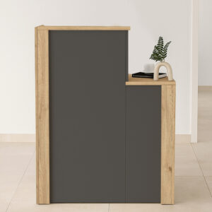 Γραφείο υποδοχής - reception Enter Megapap χρώμα sepet oak - ανθρακί 86,9x40x110,3εκ.