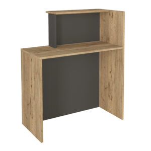 Γραφείο υποδοχής - reception Enter Megapap χρώμα sepet oak - ανθρακί 86,9x40x110,3εκ.
