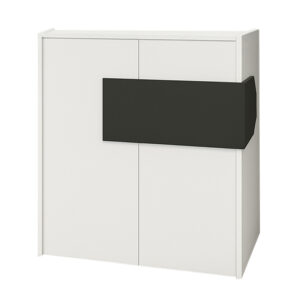 Γραφείο υποδοχής - reception Aloha Megapap με LED χρώμα λευκό - ανθρακί 95,5x40x110,3εκ.