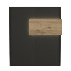 Γραφείο υποδοχής - reception Aloha Megapap με LED χρώμα ανθρακί - sepet oak 95,5x40x110,3εκ.