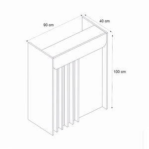Γραφείο υποδοχής - reception Karibu Megapap με LED χρώμα ανθρακί - sepet oak 90x40x100εκ.