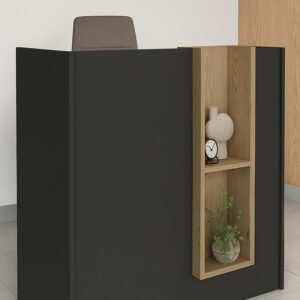 Γραφείο υποδοχής - reception Bonveno Megapap χρώμα ανθρακί - sepet oak 90x43,2x110εκ.