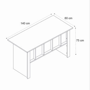 Γραφείο εργασίας Nika Megapap χρώμα sepet oak - ανθρακί 140x60x75εκ.