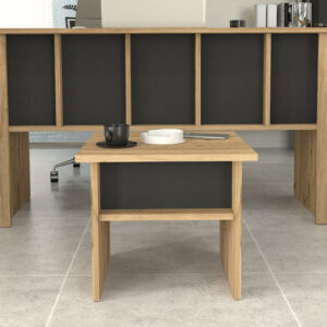 Τραπεζάκι σαλονιού - γραφείου Nika Megapap χρώμα sepet oak - ανθρακί 45x45x40εκ.