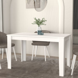 Τραπέζι Darlen Megapap χρώμα λευκό 125x72x74εκ.