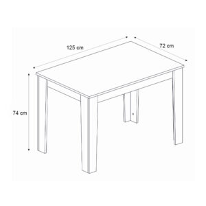 Τραπέζι Darlen Megapap χρώμα καρυδί 125x72x74εκ.