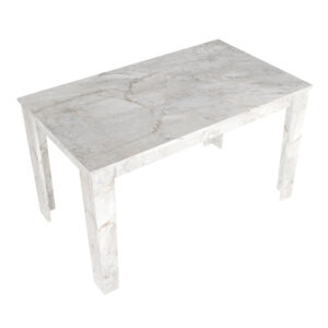 Τραπέζι Darlen Megapap χρώμα λευκό εφέ μαρμάρου 125x72x74εκ.
