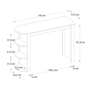 Τραπέζι μπαρ Vigne Megapap χρώμα sepet oak 150x51,6x101,8εκ.