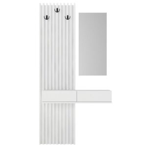 Έπιπλο εισόδου Elois Megapap χρώμα λευκό 96,6x26,8x195,5εκ.