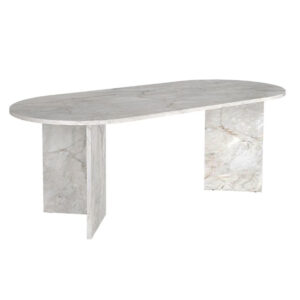 Τραπέζι Cortado Megapap χρώμα λευκό εφέ μαρμάρου 200x90x74εκ.