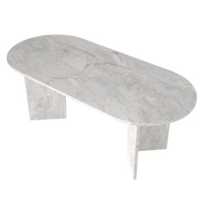 Τραπέζι Cortado Megapap χρώμα λευκό εφέ μαρμάρου 200x90x74εκ.