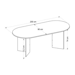 Τραπέζι Cortado Megapap χρώμα λευκό εφέ μαρμάρου 200x90x74εκ.