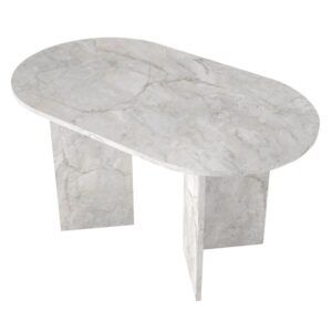 Τραπέζι Cortado Megapap χρώμα λευκό εφέ μαρμάρου 138x80x75εκ.