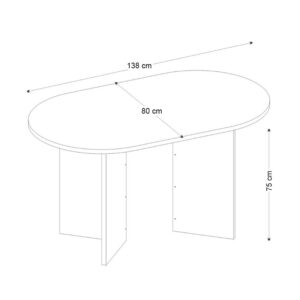 Τραπέζι Cortado Megapap χρώμα sencron black 138x80x75εκ.