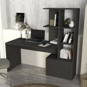 Γραφείο εργασίας Mantra Megapap χρώμα ανθρακί 150x60x152εκ.