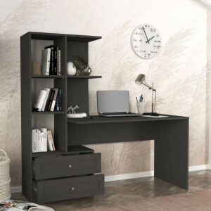 Γραφείο εργασίας Mantra Megapap χρώμα ανθρακί 150x60x152εκ.