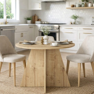 Τραπέζι Tailor Megapap χρώμα sapphire oak Ø100x75,7εκ.