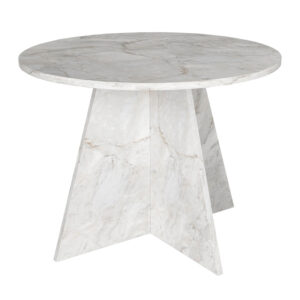 Τραπέζι Tailor Megapap χρώμα λευκό εφέ μαρμάρου Ø100x75,7εκ.