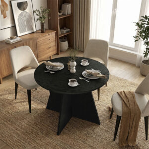 Τραπέζι Tailor Megapap χρώμα sencron black Ø100x75,7εκ.