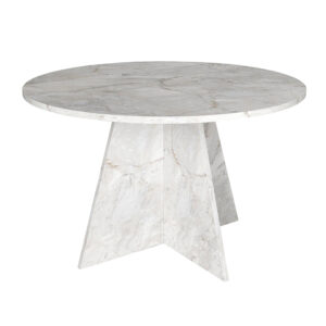 Τραπέζι Tailor Megapap χρώμα λευκό εφέ μαρμάρου Ø120x75,7εκ.