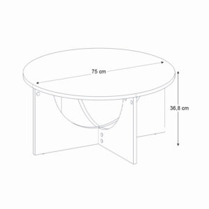 Τραπεζάκι σαλονιού Lemmar Megapap χρώμα sandstone Ø75x36,8εκ.