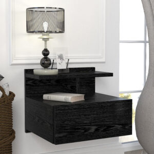 Κομοδίνο επιτοίχιο Mislina Megapap χρώμα sencron black 40x33,2x32εκ.