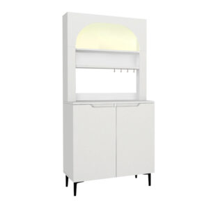 Έπιπλο κουζίνας με LED Melinta 2 Megapap χρώμα λευκό 90x40x181,8εκ.