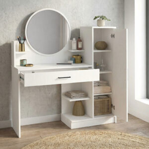 Τουαλέτα με καθρέπτη Andera Megapap χρώμα λευκό 123,9x35x144,4εκ.